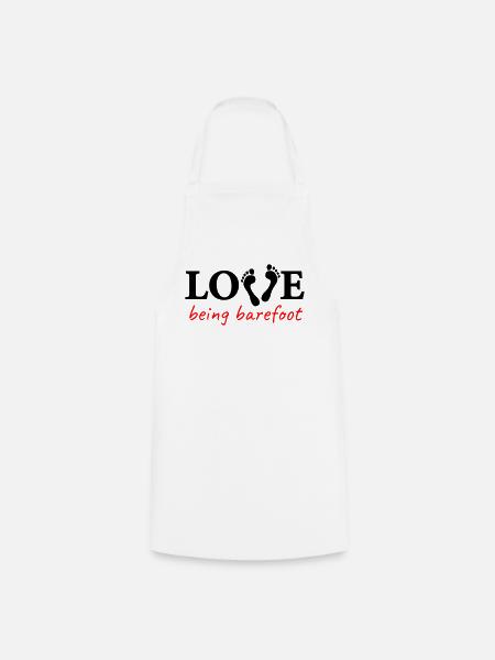 love being barefoot Version 2 - love to be barefoot - Cooking Apron - white