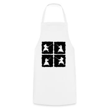 Japanese Kendo Kendo Wrestling Kendo Wrestler - Cooking Apron - white - Front - AI Model Male 185 dark (185cm)