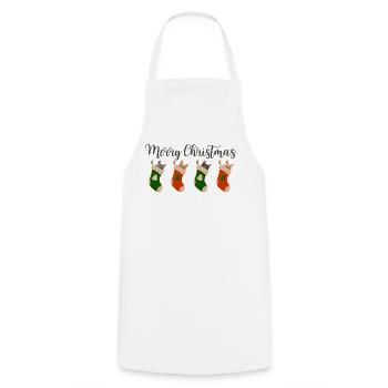 Merry Christmas - Cats for Christmas - Cooking Apron - white - Front - AI Model Male 185 dark (185cm)