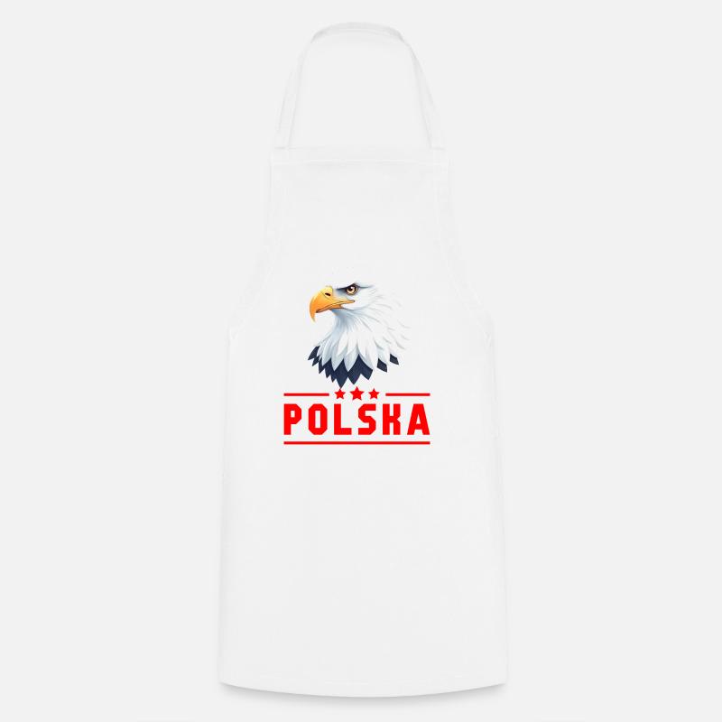 POLAND Eagle red letters - Cooking Apron - white