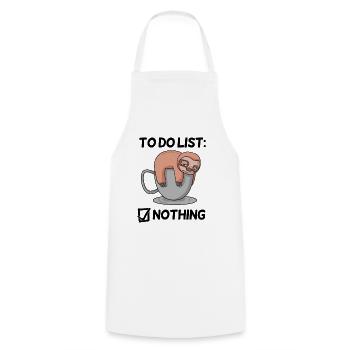 Funny Saying - Funny Sayings - with Sloth - Cooking Apron - white - Front - AI Model Male 185 dark (185cm)