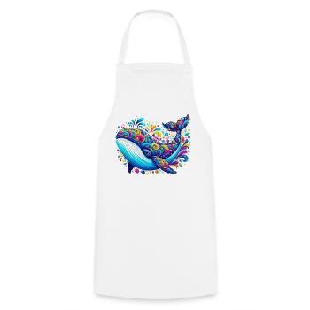 Whale - Cooking Apron - white - Front - AI Model Male 185 dark (185cm)