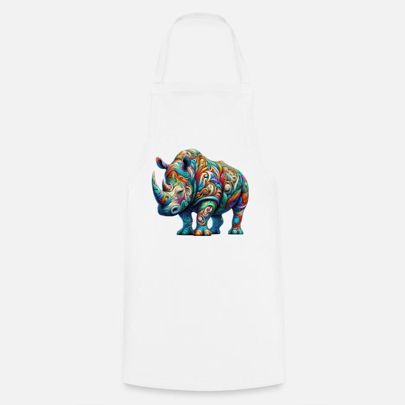 Rhinocéros - Tablier de cuisine - blanc