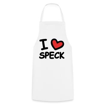 I Love Speck - Kochschürze - Weiß - Vorne - AI Model Male 185 dark (185cm)
