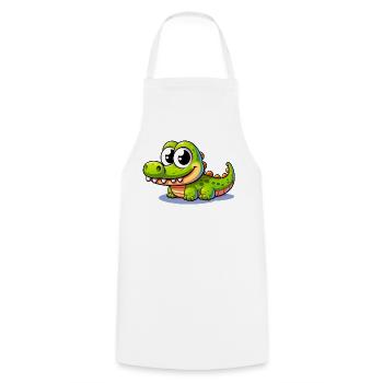 Alligator Crocodile - Cooking Apron - white - Front - AI Model Male 185 dark (185cm)