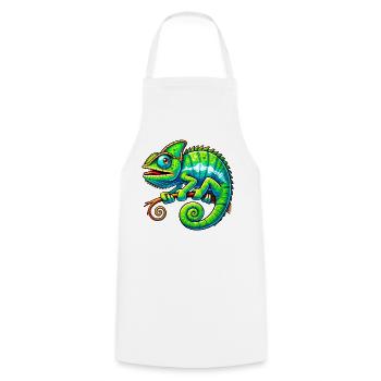 Caméléon - Tablier de cuisine - blanc - Devant - AI Model Male 185 dark (185cm)