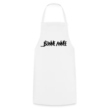 HAPPY NEW YEAR. NEW YEAR'S EVE. NEW YEAR - Cooking Apron - white - Front - AI Model Male 185 dark (185cm)