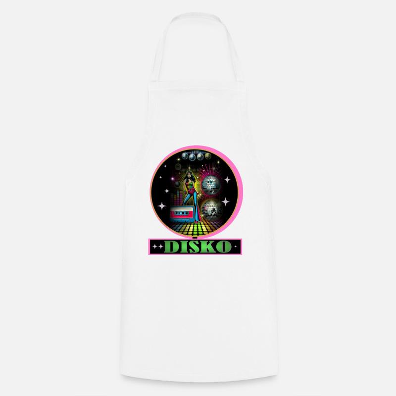 Disco Diva Neon Glitzerkugeln - Kochschürze - Weiß