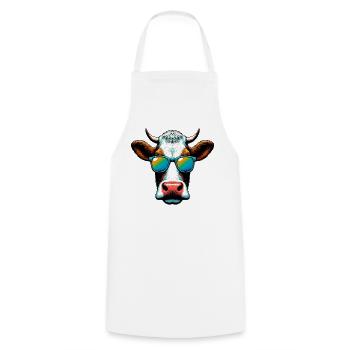 Vache - Tablier de cuisine - blanc - Devant - AI Model Male 185 dark (185cm)