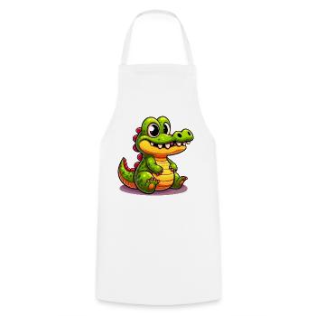 Alligator Crocodile - Cooking Apron - white - Front - AI Model Male 185 dark (185cm)