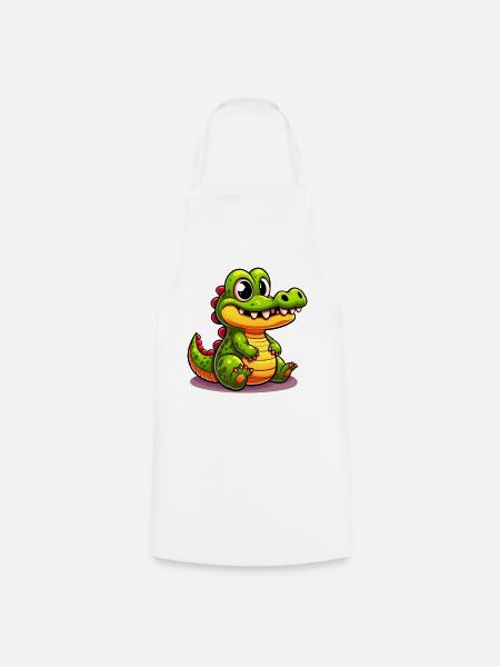 Alligator-Krokodil - Kochschürze - Weiß