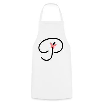 Letter P Butterfly Letter - Cooking Apron - white - Front - AI Model Male 185 dark (185cm)