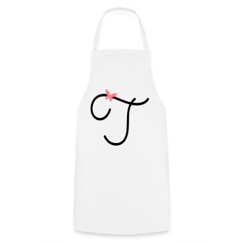 Lettre T Papillon Lettre - Tablier de cuisine - blanc - Devant - AI Model Male 185 dark (185cm)