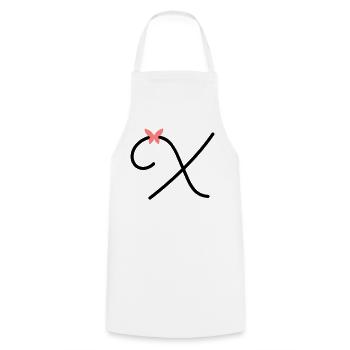 Lettre X Papillon Lettre - Tablier de cuisine - blanc - Devant - AI Model Male 185 dark (185cm)