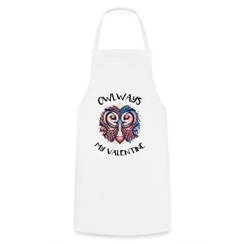 Hiboux mon hibou de la Saint-Valentin - Tablier de cuisine - blanc - Devant - AI Model Male 185 dark (185cm)