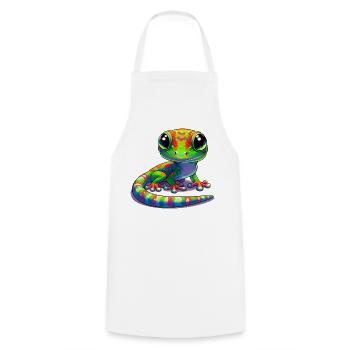 Gecko - Cooking Apron - white - Front - AI Model Male 185 dark (185cm)