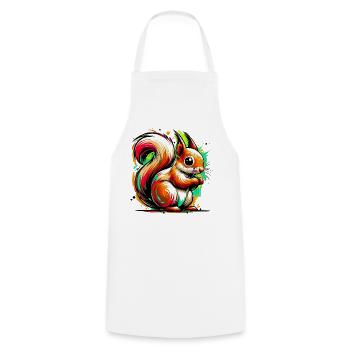 Squirrel - Cooking Apron - white - Front - AI Model Male 185 dark (185cm)