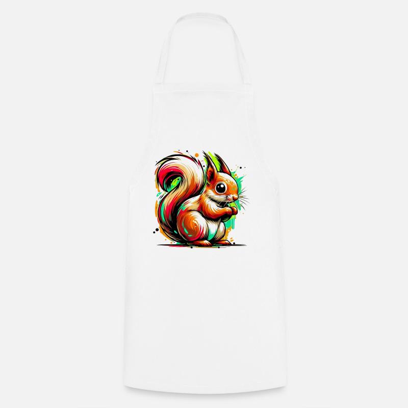Squirrel - Cooking Apron - white