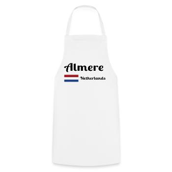 Almere Netherlands- Stylish prints - Cooking Apron - white - Front - AI Model Male 185 dark (185cm)