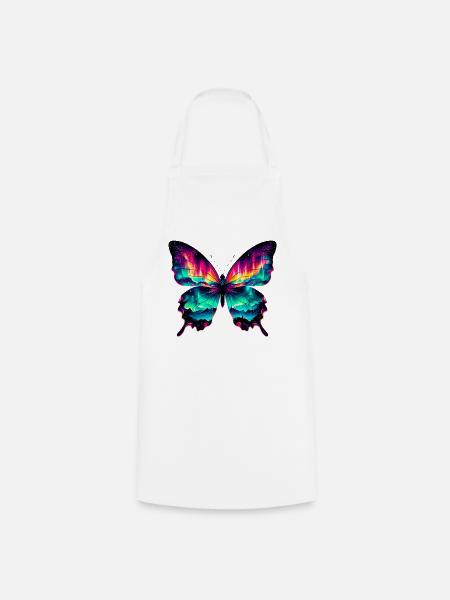 Schmetterling - Kochschürze - Weiß