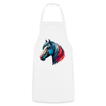 Cheval - Tablier de cuisine - blanc - Devant - AI Model Male 185 dark (185cm)