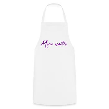 MEISTER. MEISTER. VIELEN DANK. DANKE, MEISTER. MEISTER - Kochschürze - Weiß - Vorne - AI Model Male 185 dark (185cm)