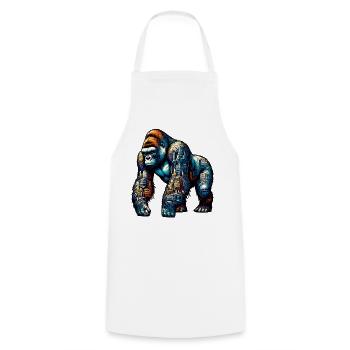 Gorilla - Cooking Apron - white - Front - AI Model Male 185 dark (185cm)