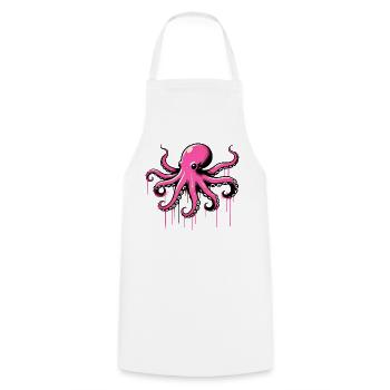 Pieuvre - Tablier de cuisine - blanc - Devant - AI Model Male 185 dark (185cm)