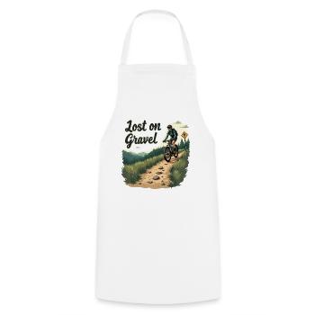Lost on Gravel Gravel Bike Gravel Bikes - Cooking Apron - white - Front - AI Model Male 185 dark (185cm)