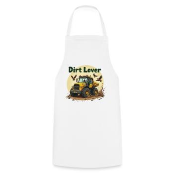Dirt Lover Design – Lustiges Bagger Motiv - Kochschürze - Weiß - Vorne - AI Model Male 185 dark (185cm)