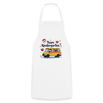 Team Kindergarten – Cute design for children - Cooking Apron - white - Front - AI Model Male 185 dark (185cm)