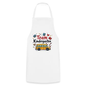 Team Kindergarten – Cute design for children - Cooking Apron - white - Front - AI Model Male 185 dark (185cm)