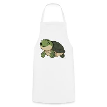 Süße glückliche Schildkröte - entzückende und fröhliche Karikatur - Kochschürze - Weiß - Vorne - AI Model Male 185 dark (185cm)