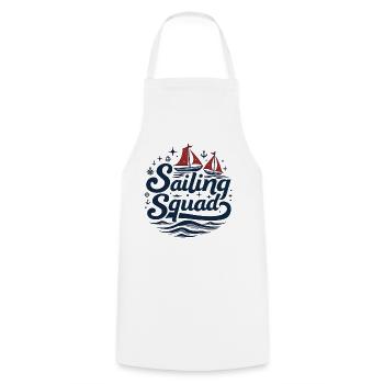 Sailing Squad – Maritime design for sailing fans - Cooking Apron - white - Front - AI Model Male 185 dark (185cm)
