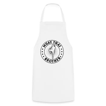 Muay Thai Frère Muay Thai Combattant - Tablier de cuisine - blanc - Devant - AI Model Male 185 dark (185cm)