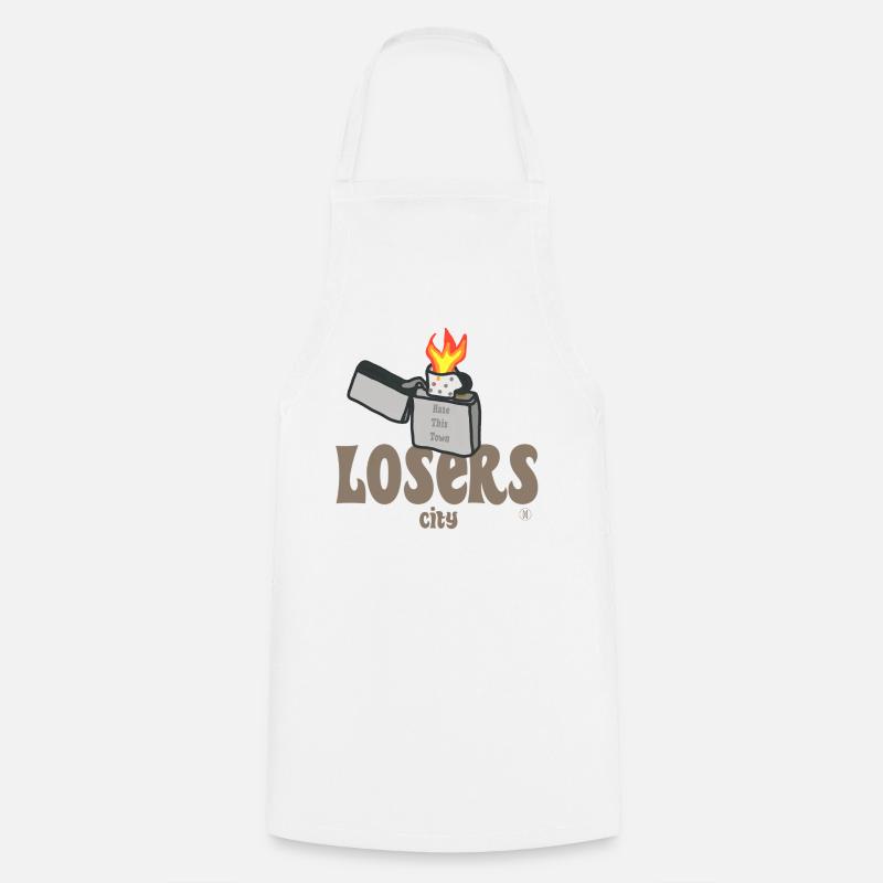 Grunge Rebel Lighter - Hate this town - Cooking Apron - white