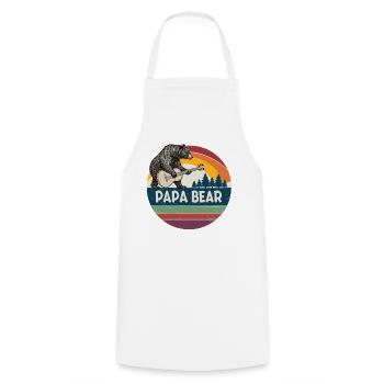 Papa Bear – Retro Design for Bear Lovers - Cooking Apron - white - Front - AI Model Male 185 dark (185cm)