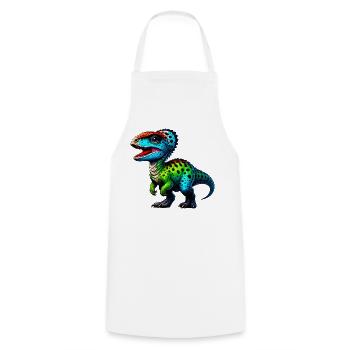 Dinosaurier - Kochschürze - Weiß - Vorne - AI Model Male 185 dark (185cm)