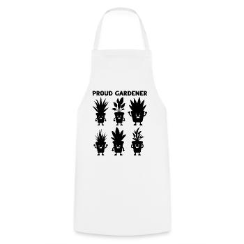 Fier jardinier - Amoureux des plantes Jardinage drôle - Tablier de cuisine - blanc - Devant - AI Model Male 185 dark (185cm)