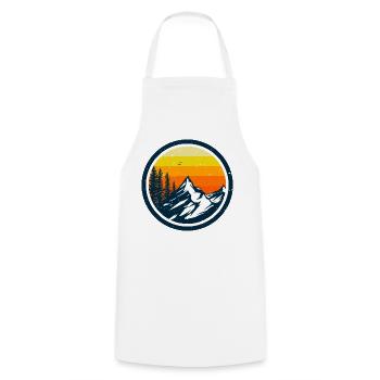 Mountain Sunset Adventure Design - Cooking Apron - white - Front - AI Model Male 185 dark (185cm)