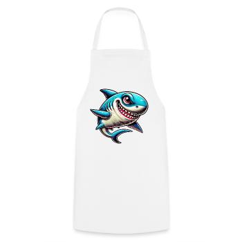 Requin - Tablier de cuisine - blanc - Devant - AI Model Male 185 dark (185cm)