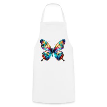 Schmetterling - Kochschürze - Weiß - Vorne - AI Model Male 185 dark (185cm)