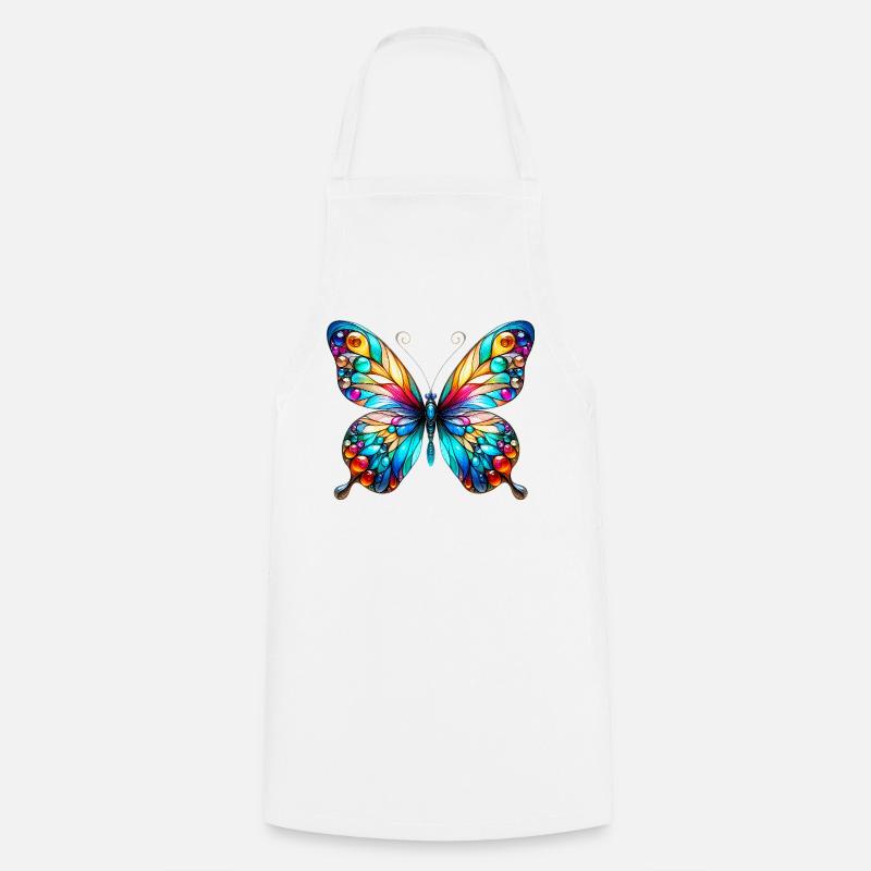 Schmetterling - Kochschürze - Weiß
