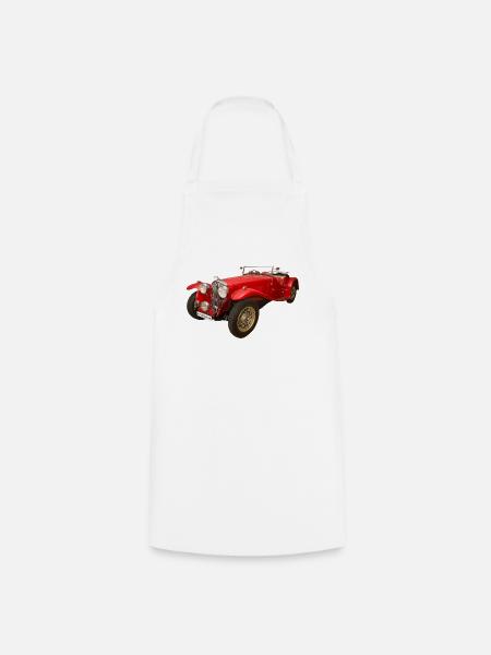 Historisches Auto - Kochschürze - Weiß