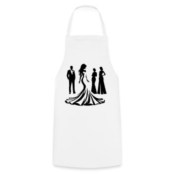 Mariée - Tablier de cuisine - blanc - Devant - AI Model Male 185 dark (185cm)