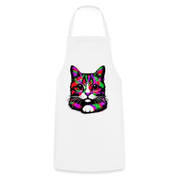 Chat - Tablier de cuisine - blanc - Devant - AI Model Male 185 dark (185cm)