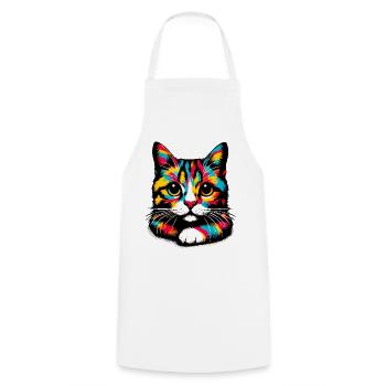 Cat - Cooking Apron - white - Front - AI Model Male 185 dark (185cm)