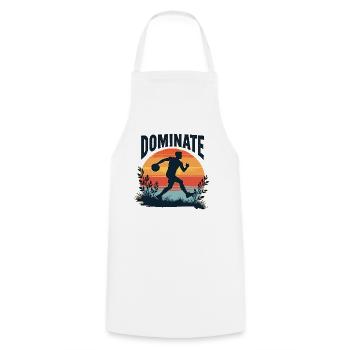 Dominer ou noyer – Motif sportif pour les athlètes - Tablier de cuisine - blanc - Devant - AI Model Male 185 dark (185cm)