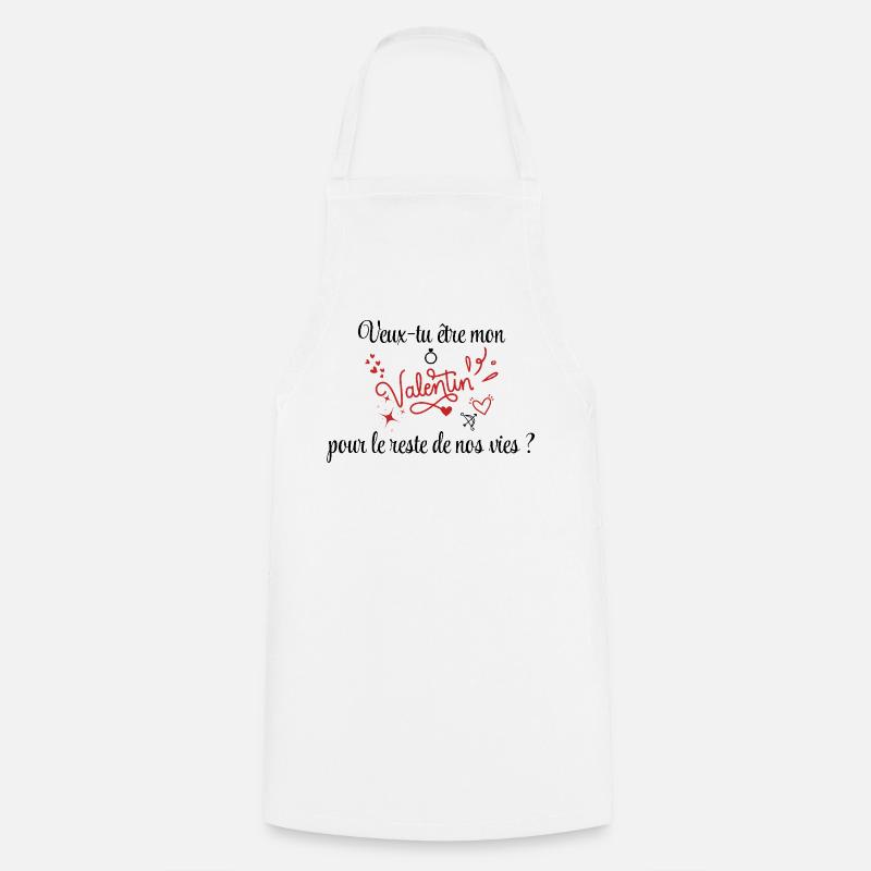 Demande en mariage, Saint-Valentin, Romantique - Tablier de cuisine - blanc