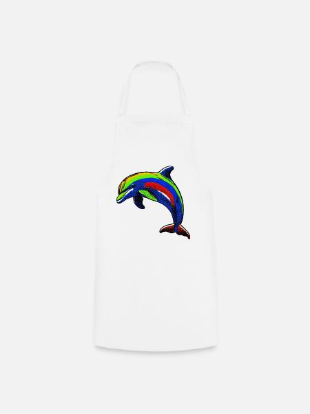 Delfin - Kochschürze - Weiß